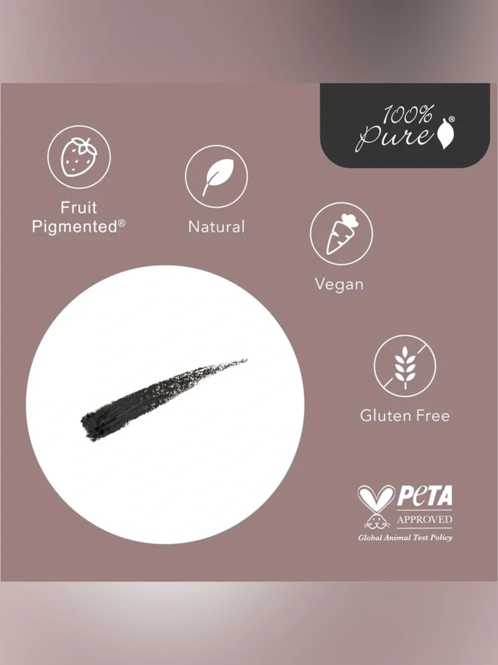 100% Pure Creamy Long Last Eyeliner Blackest NEW Natural Kohl Black Full Size
